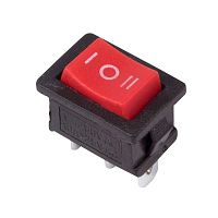 Выключатель клавишный 250В 6А (3с) ON-OFF-ON красн. с нейтралью Mini (RWB-205; SC-768) | Код. 36-2144 | Rexant